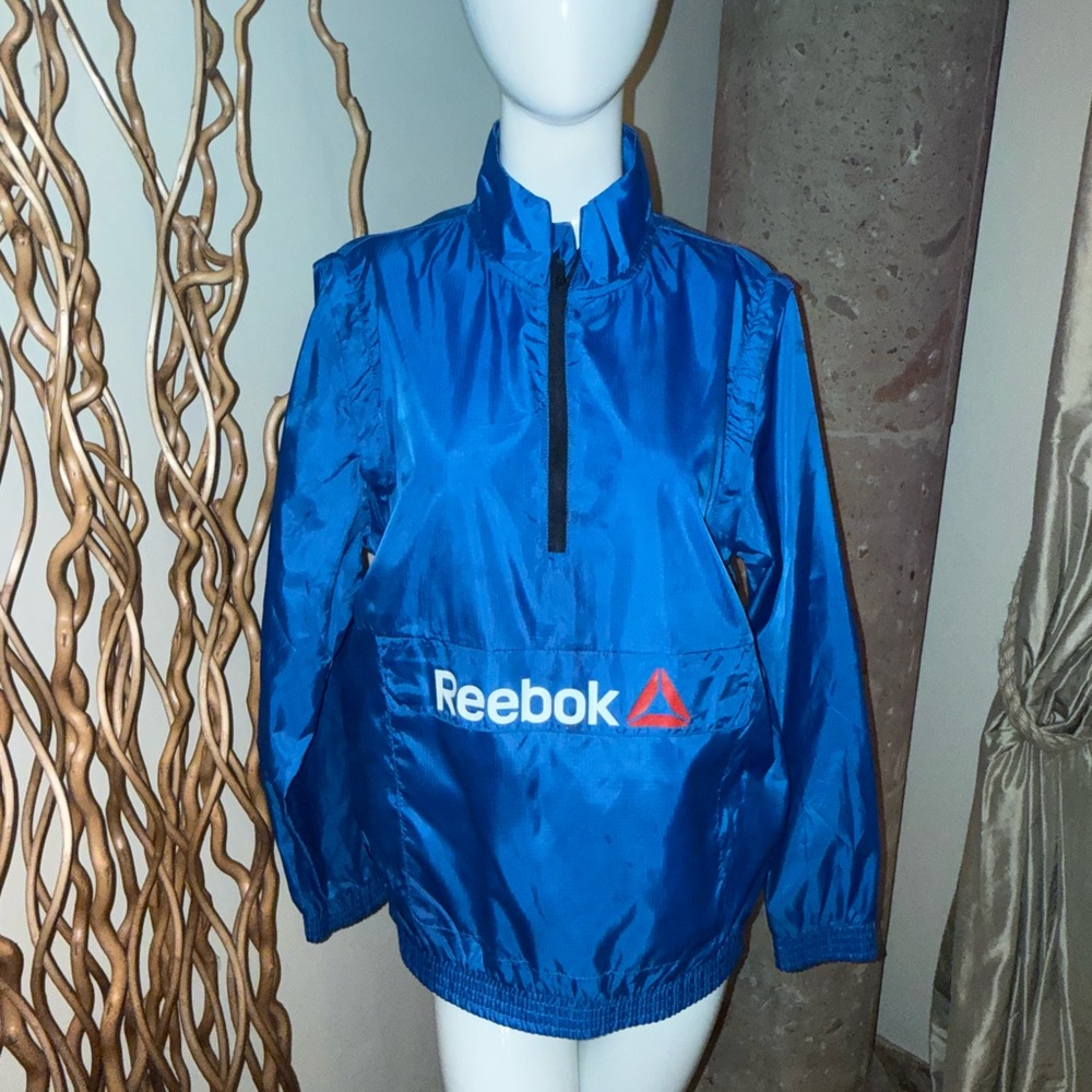 Reebok Royal Blue Pullover Windbreaker with Logo